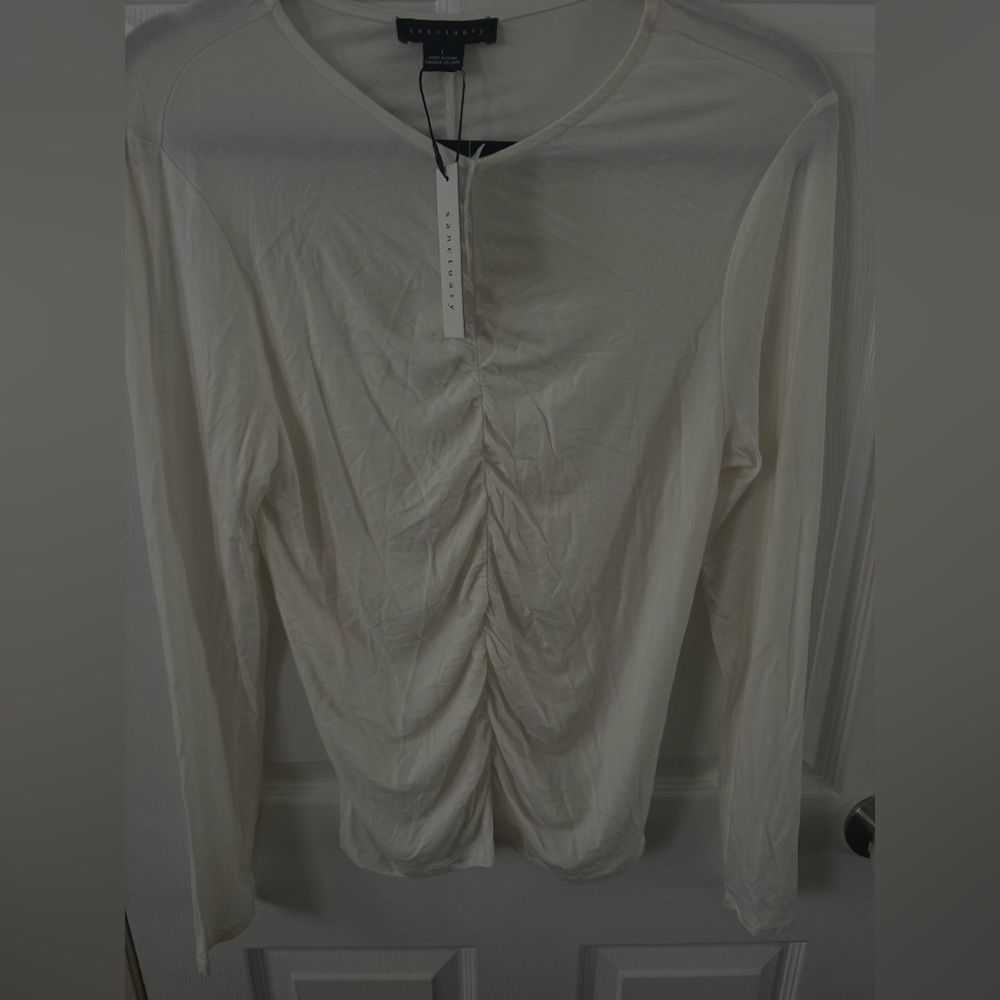 NWT Sanctuary -  Rouched Long Sleeve Shirt- Size L